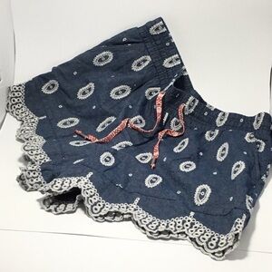 Anthropologie Eyelet Chambray Embroidered Short Size XS